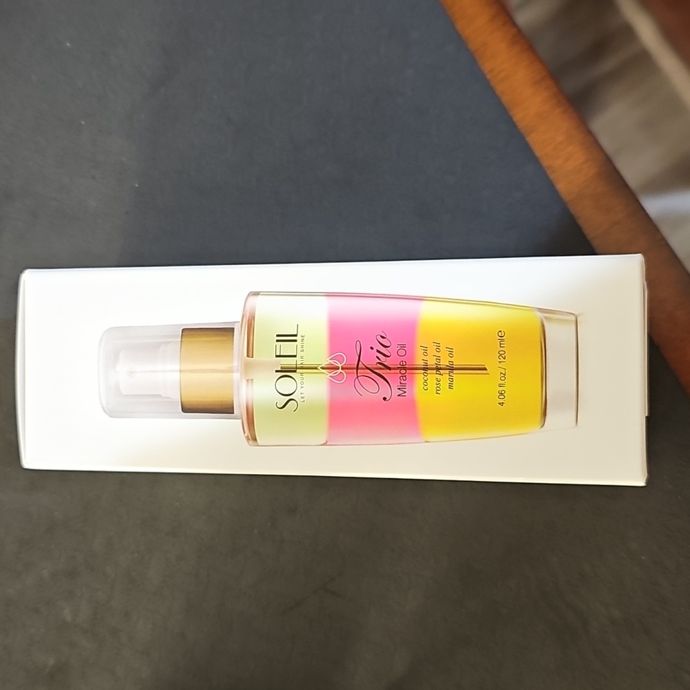 NEW Soleil Trio Miracle Oil Hair Coconut Rose Petal Marula Repair Condition Tame - Picture 2 of 4
